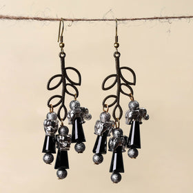 Black - handmade beaded earrings 168 - handcrafted