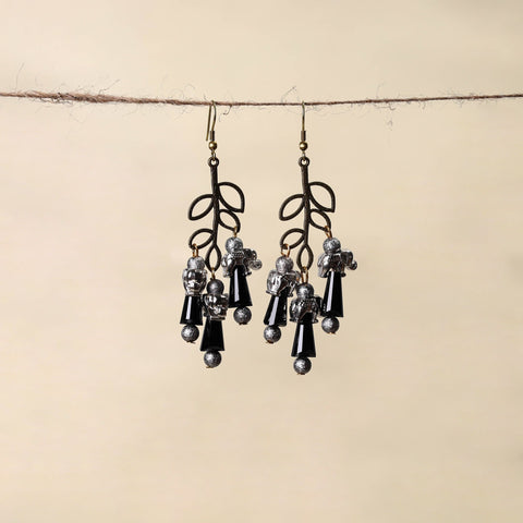 Black - handmade beaded earrings 168 - handcrafted