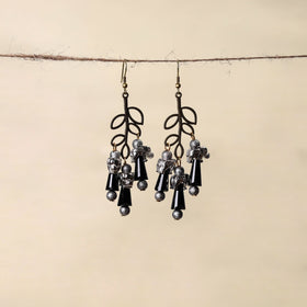 Black - handmade beaded earrings 168 - handcrafted