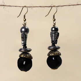 Black - handmade beaded earrings 74 - handcrafted