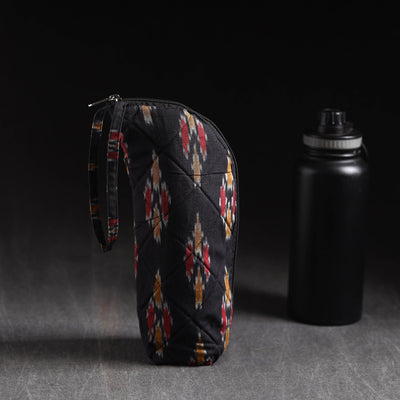 Black Handmade Cotton 1L Water Bottle Cover