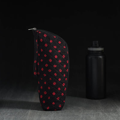 Black Handmade Cotton 1L Water Bottle Cover