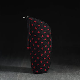 Black Handmade Cotton 1L Water Bottle Cover