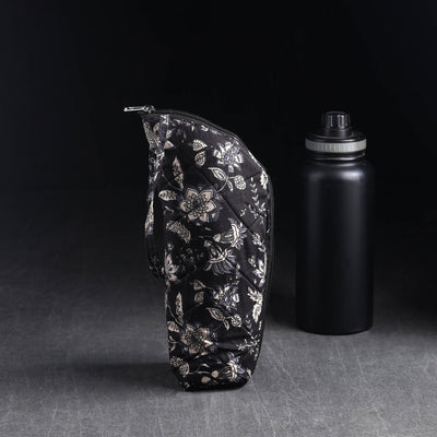 Black Handmade Cotton 1L Water Bottle Cover