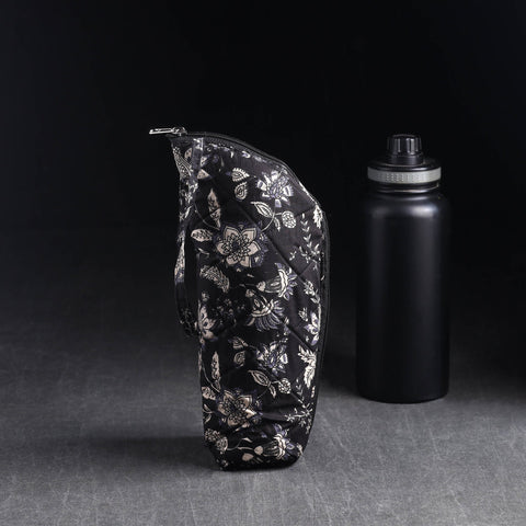 Black Handmade Cotton 1L Water Bottle Cover