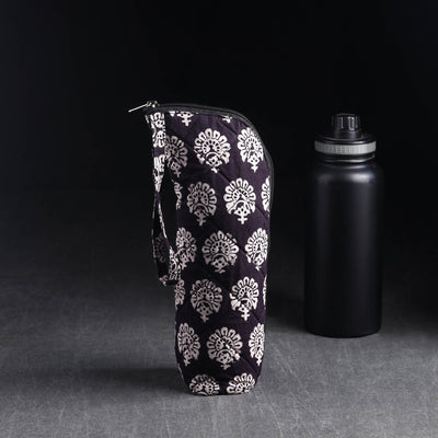 Black Handmade Cotton 1L Water Bottle Cover
