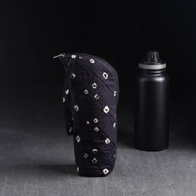 Black Handmade Cotton 1L Water Bottle Cover
