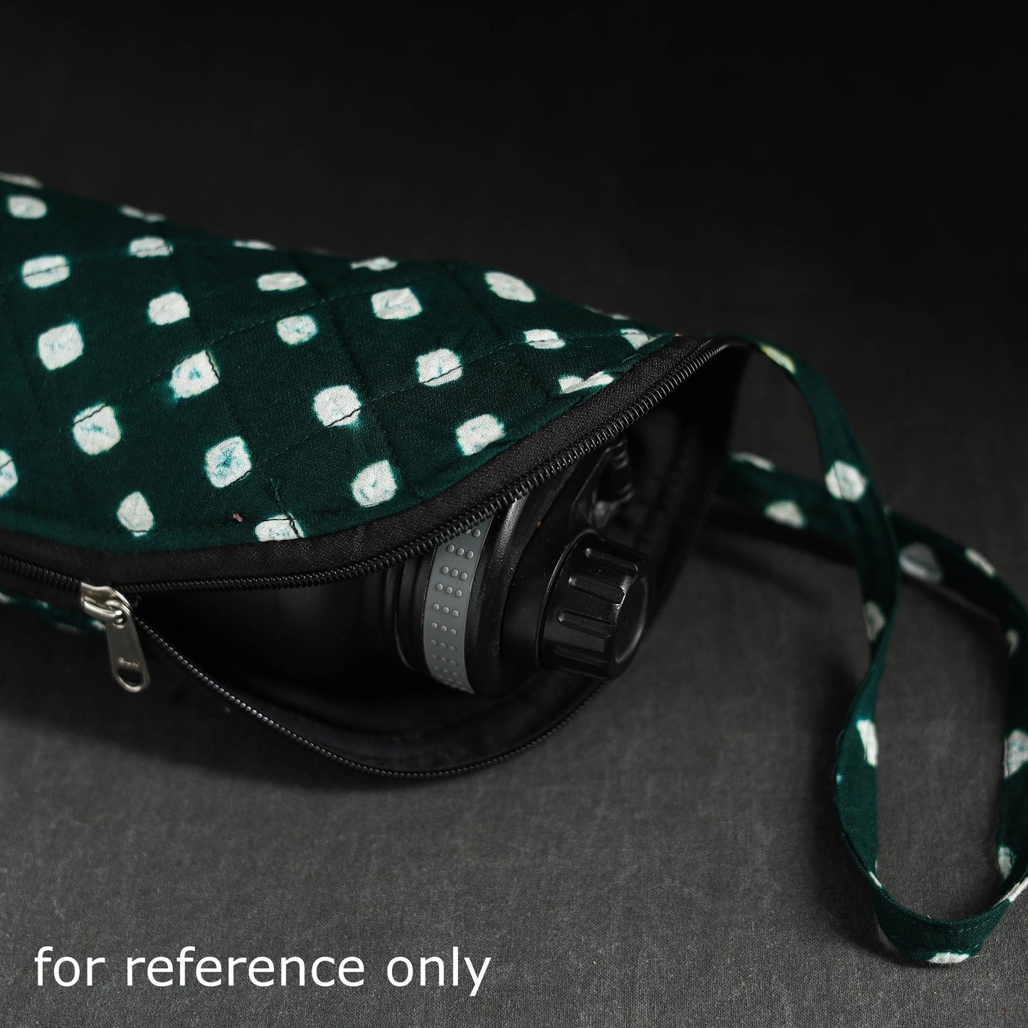 Black Handmade Cotton 1L Water Bottle Cover