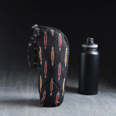 Black Handmade Cotton 1L Water Bottle Cover