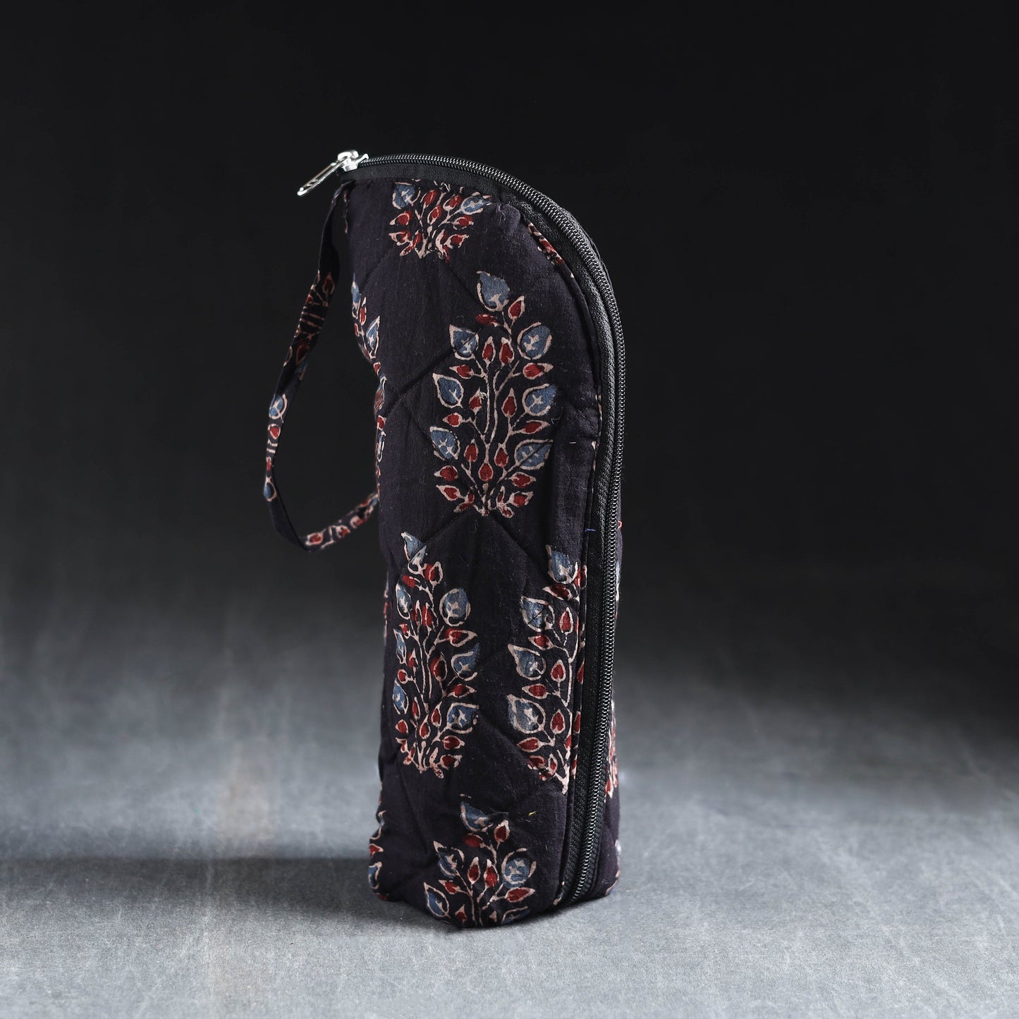 Black Handmade Cotton 1L Water Bottle Cover