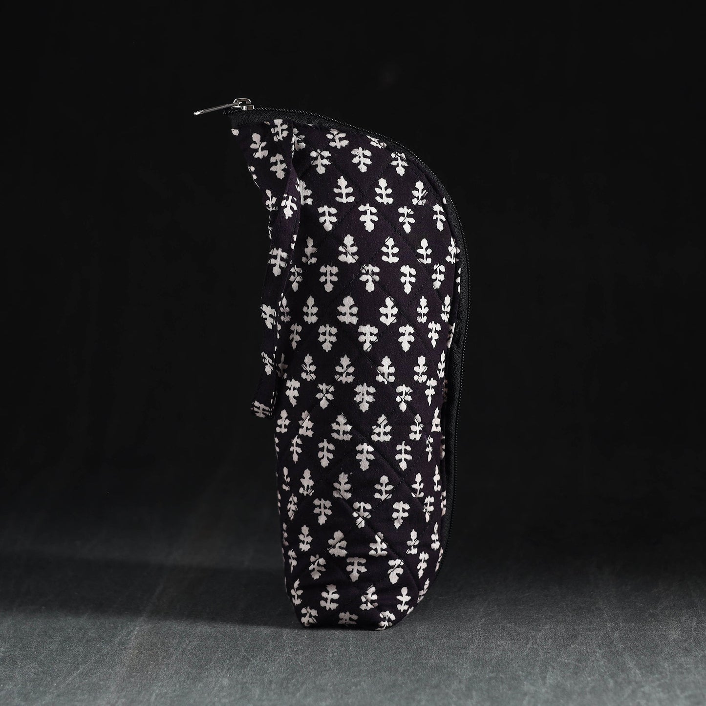 Black Handmade Cotton 1L Water Bottle Cover