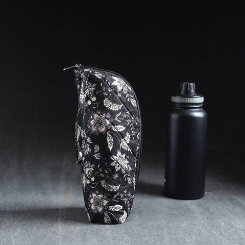 Black  Handmade Cotton 1L Water Bottle Cover