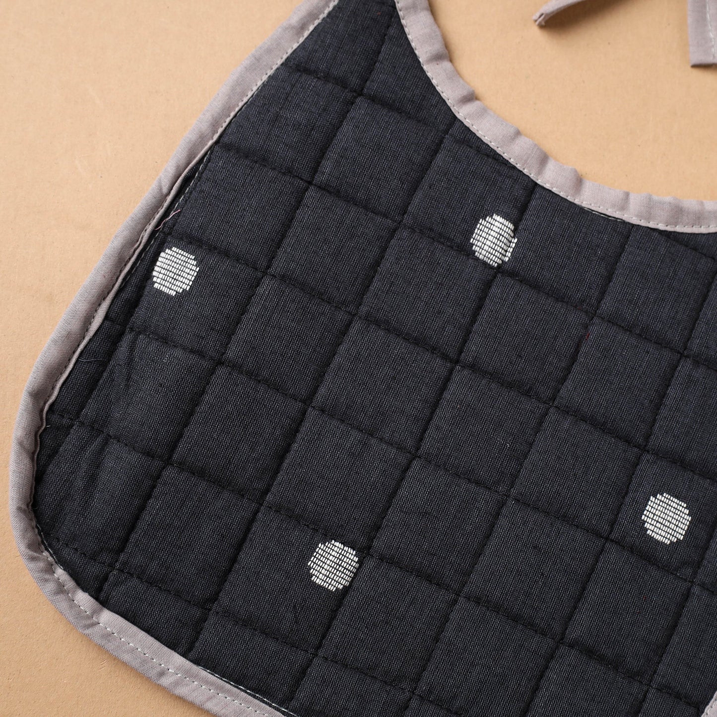 Black Handmade Cotton Baby Bib