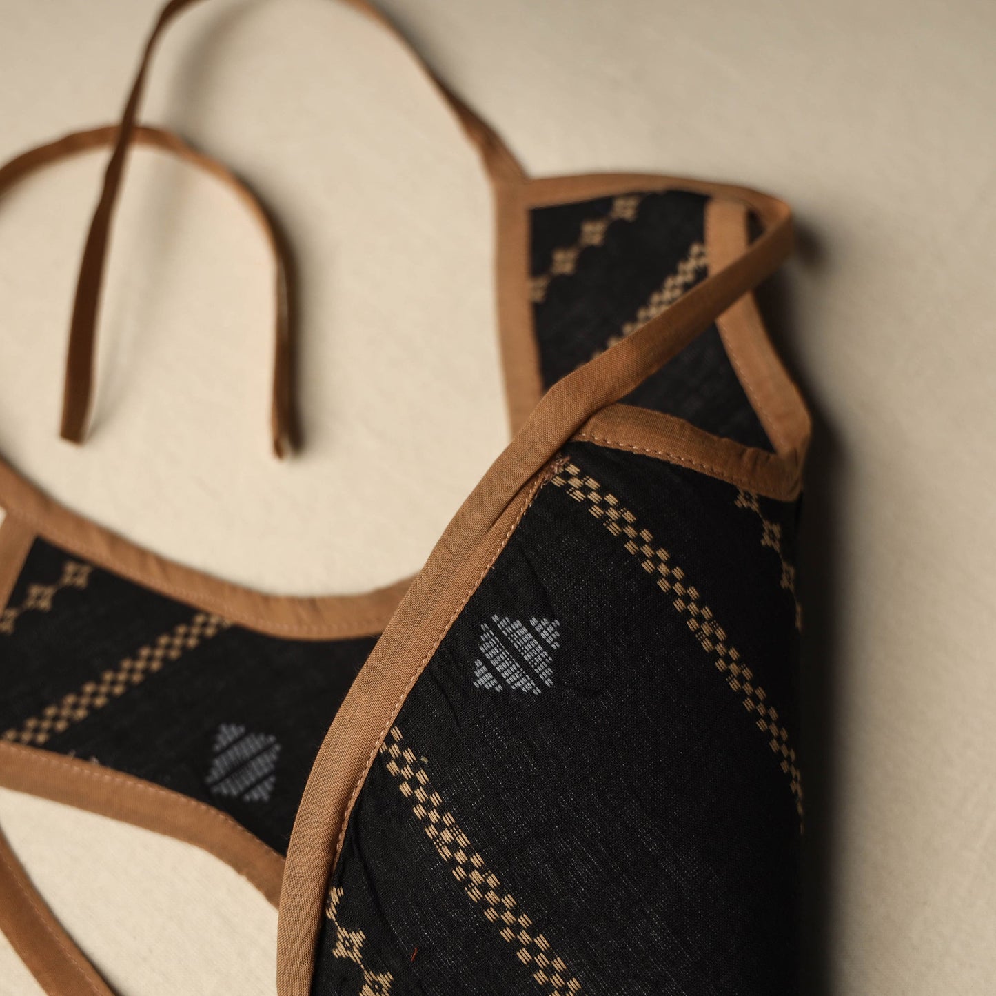 Black Handmade Cotton Baby Bib