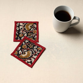 Black Handmade Cotton Coasters (Set of 2)