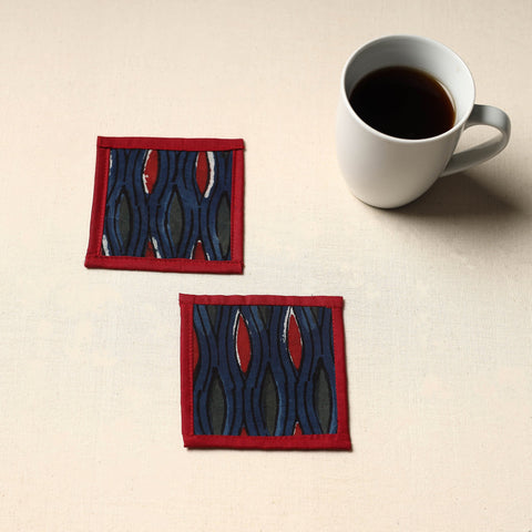Black Handmade Cotton Coasters (Set of 2)