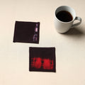 Black Handmade Cotton Coasters (Set of 2)