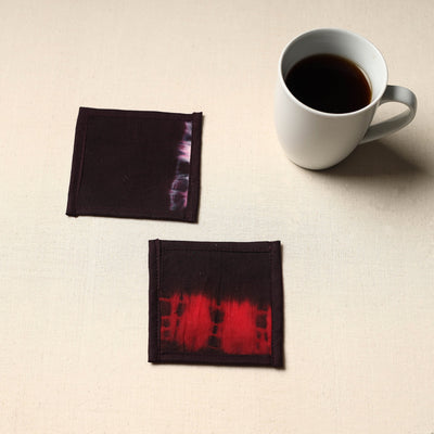 Black Handmade Cotton Coasters (Set of 2)