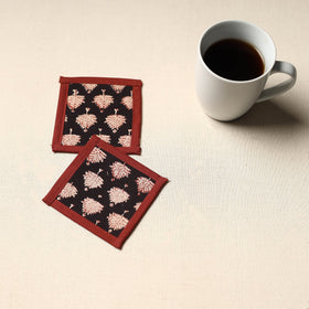 Black Handmade Cotton Coasters (Set of 2)