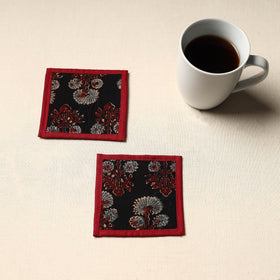 Black Handmade Cotton Coasters (Set of 2)