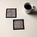 Black Handmade Cotton Coasters (Set of 2)