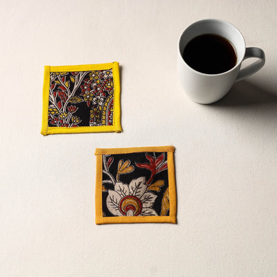 Black Handmade Cotton Coasters (Set of 2)