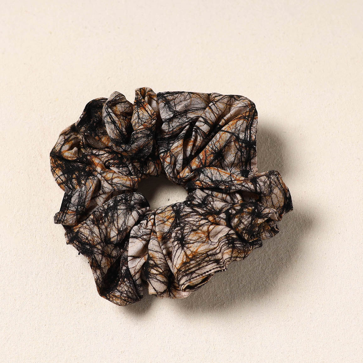 Black Handmade Cotton Elastic Rubber Band/Scrunchie