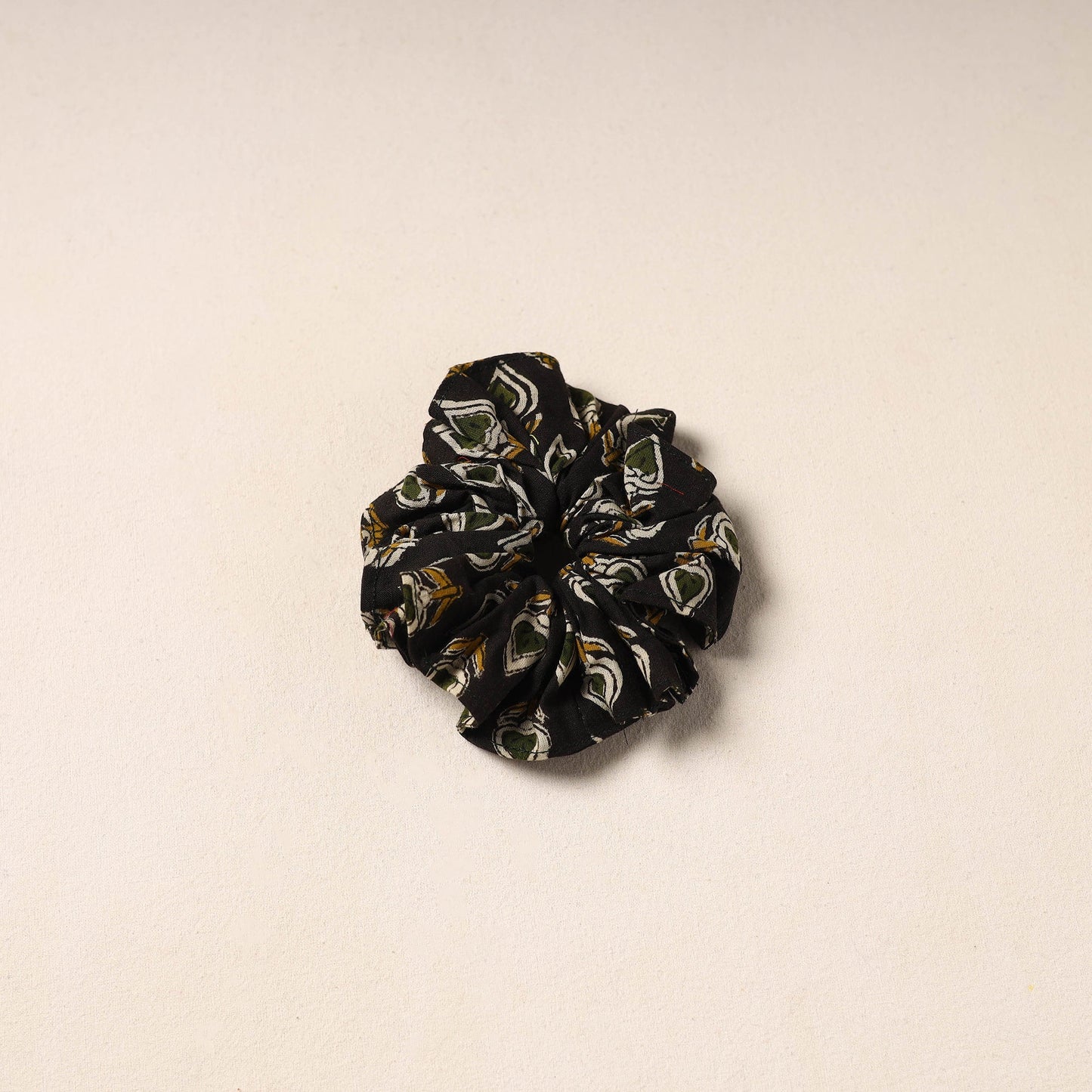 Black Handmade Cotton Elastic Rubber Band/Scrunchie