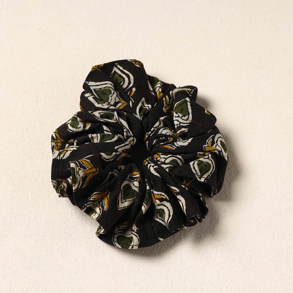 Black Handmade Cotton Elastic Rubber Band/Scrunchie