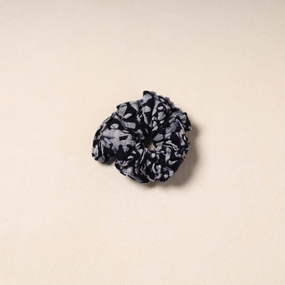 Black Handmade Cotton Elastic Rubber Band/Scrunchie