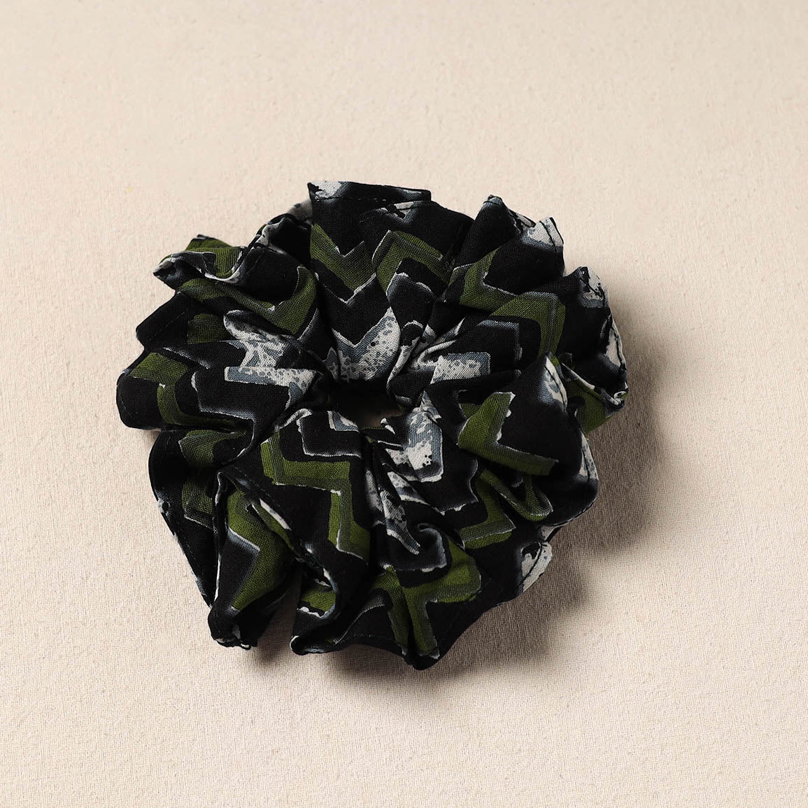 Black Handmade Cotton Elastic Rubber Band/Scrunchie