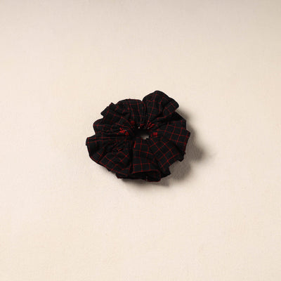 Black Handmade Cotton Elastic Rubber Band/Scrunchie