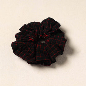 Black Handmade Cotton Elastic Rubber Band/Scrunchie