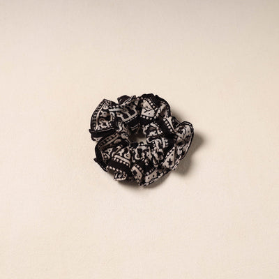 Black Handmade Cotton Elastic Rubber Band/Scrunchie
