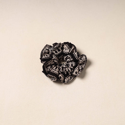 Black Handmade Cotton Elastic Rubber Band/Scrunchie