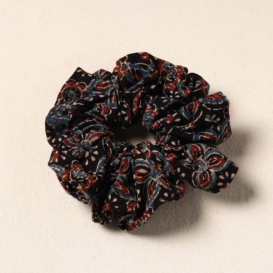 Black Handmade Cotton Elastic Rubber Band/Scrunchie