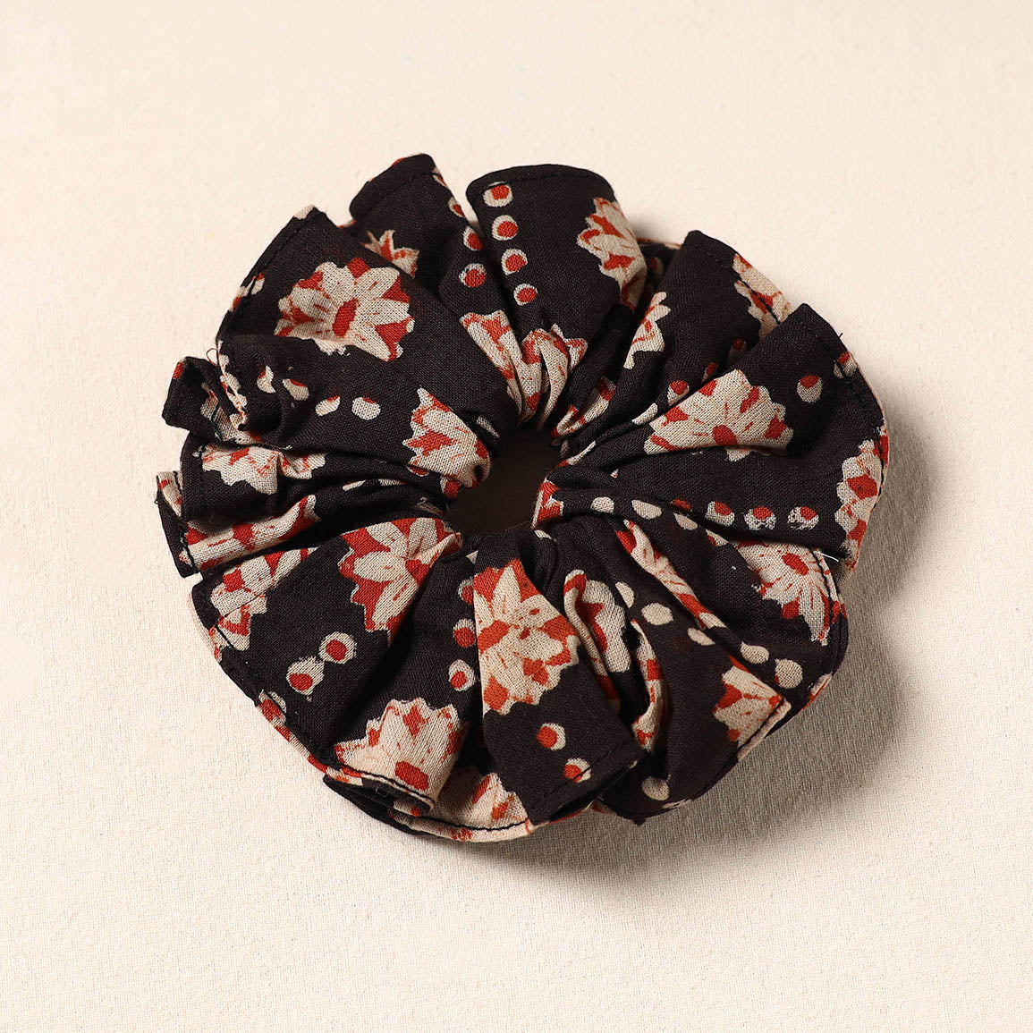 Black Handmade Cotton Elastic Rubber Band/Scrunchie