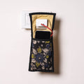 Black Handmade Cotton Fabric Mobile Charging Holder 