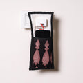 Black Handmade Cotton Fabric Mobile Charging Holder 