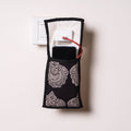 Black  Handmade Cotton Fabric Mobile Charging Holder 