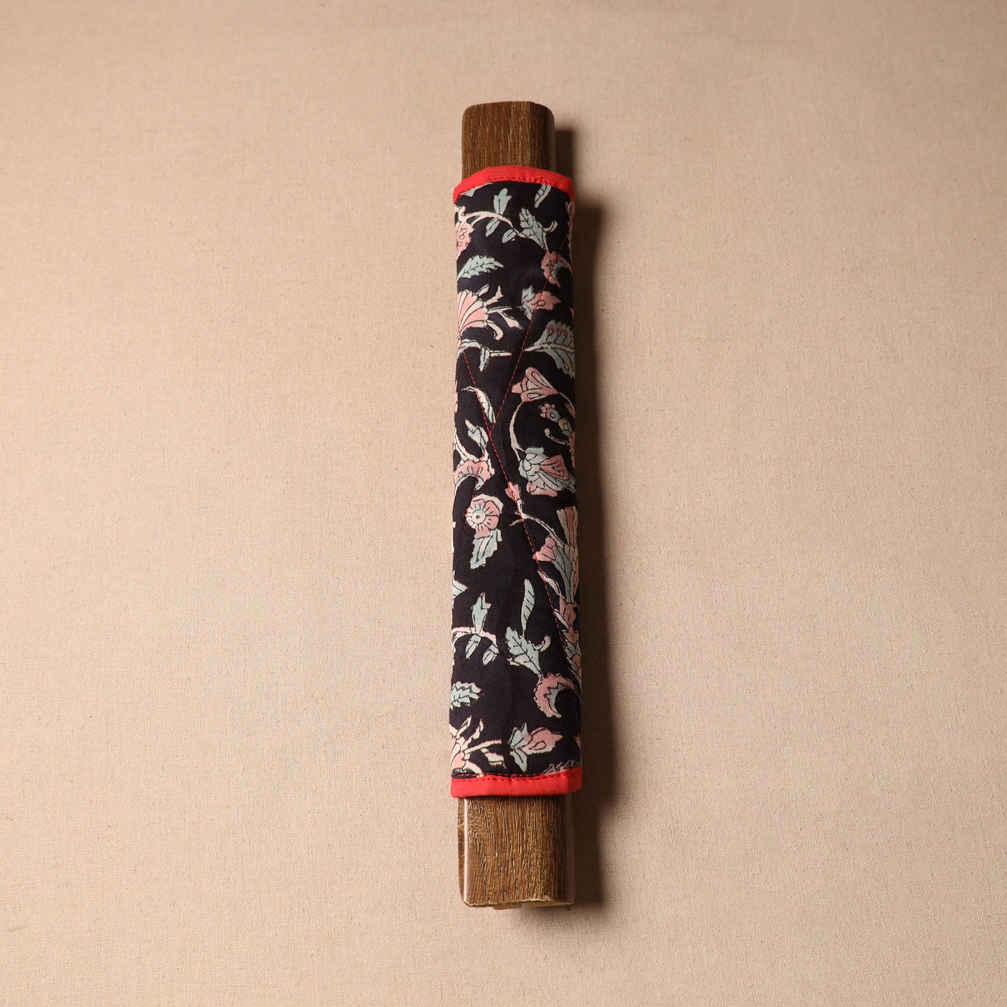 Black - handmade cotton fridge handle cover 38 - handcrafted