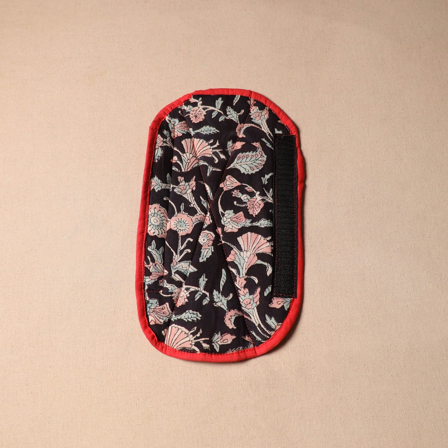 Black - handmade cotton fridge handle cover 38 - handcrafted