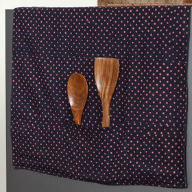 Black Handmade Cotton Fridge Top Cover with Multiple Pockets