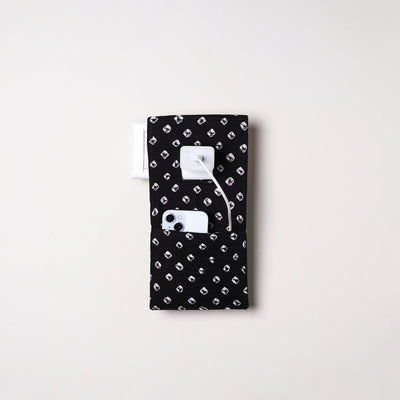Black Handmade Cotton Mobile Charging Holder
