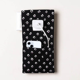 Black Handmade Cotton Mobile Charging Holder
