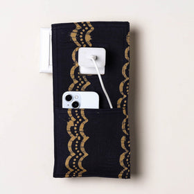 Black Handmade Cotton Mobile Charging Holder