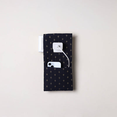 Black Handmade Cotton Mobile Charging Holder