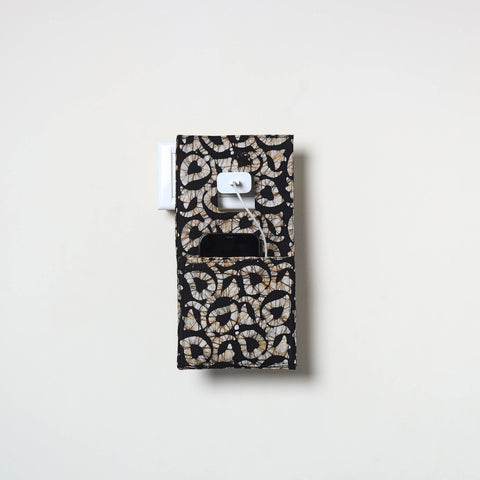 Black Handmade Cotton Mobile Charging Holder
