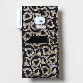 Black Handmade Cotton Mobile Charging Holder