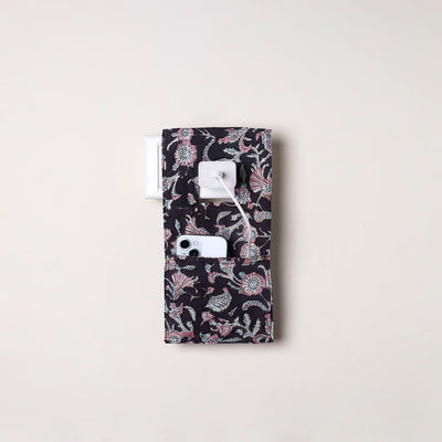 Black Handmade Cotton Mobile Charging Holder
